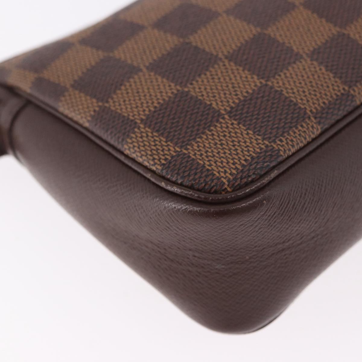 LOUIS VUITTON Damier Ebene Trousse Make Up Pouch N51982 LV Auth ka5085