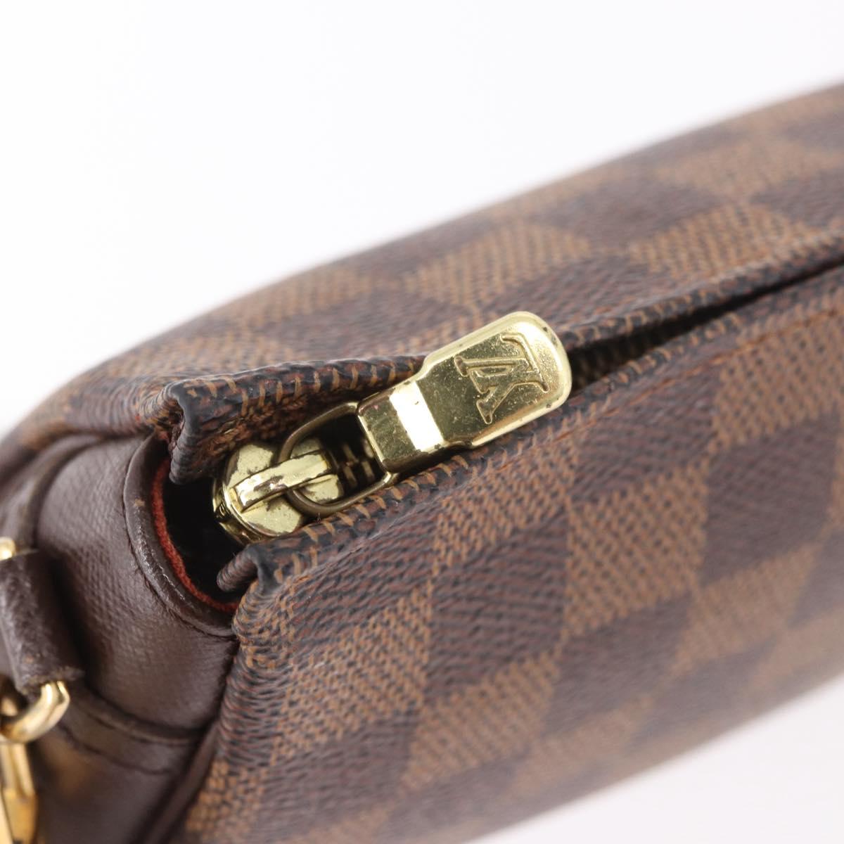 LOUIS VUITTON Damier Ebene Trousse Make Up Pouch N51982 LV Auth ka5085