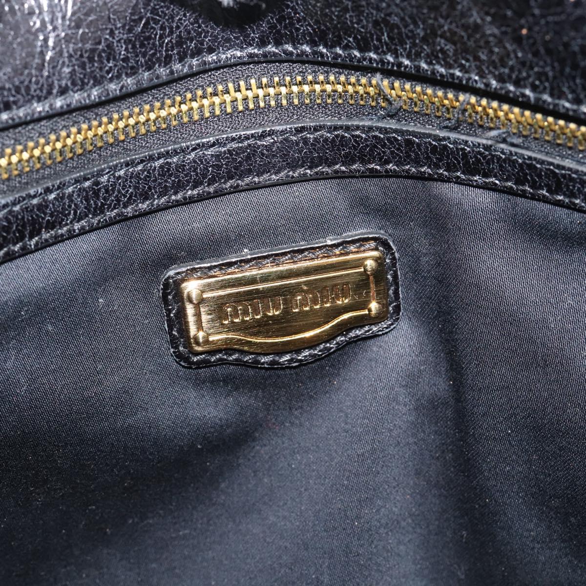Miu Miu Shoulder Bag Sequin Black Gold Auth ka5086M