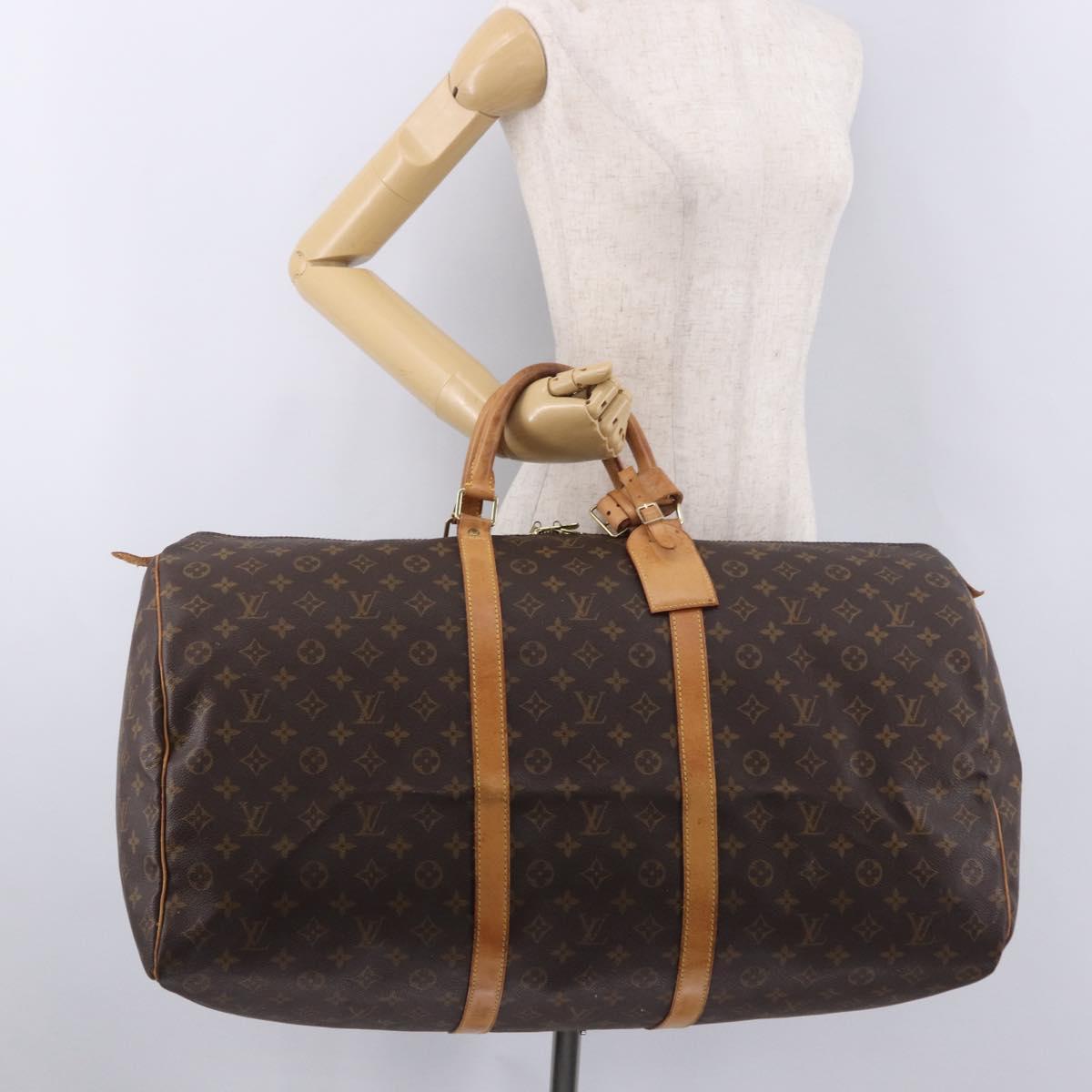 LOUIS VUITTON Monogram Keepall 60 Boston Bag M41422 LV Auth ka5087
