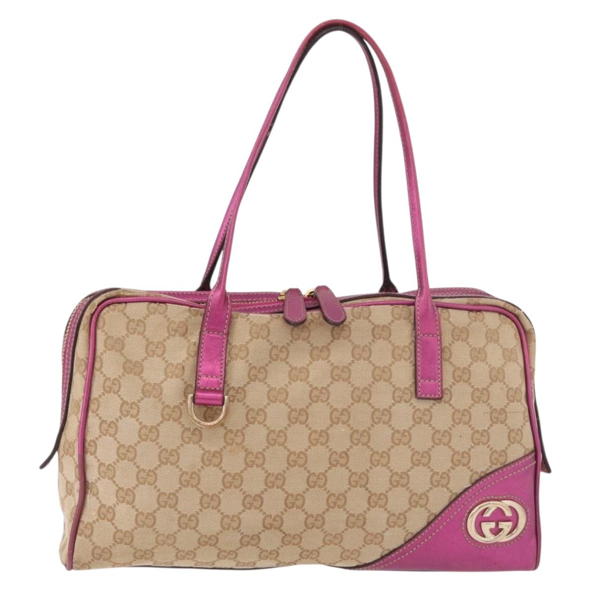 GUCCI GG Canvas Tote Bag Beige Gold 169971 Auth ka5096