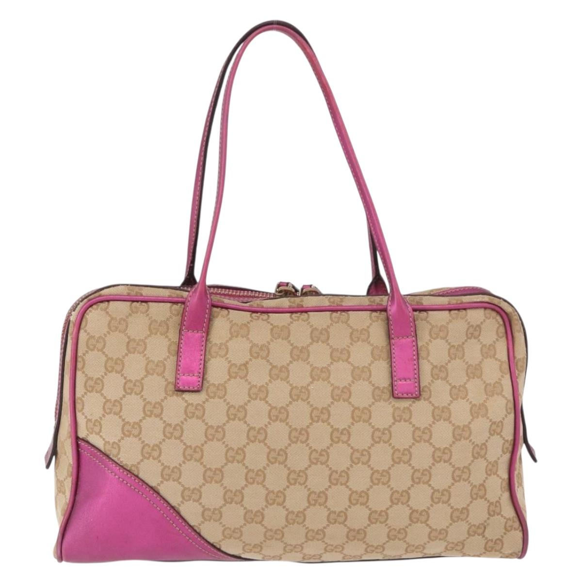 GUCCI GG Canvas Tote Bag Beige Gold 169971 Auth ka5096