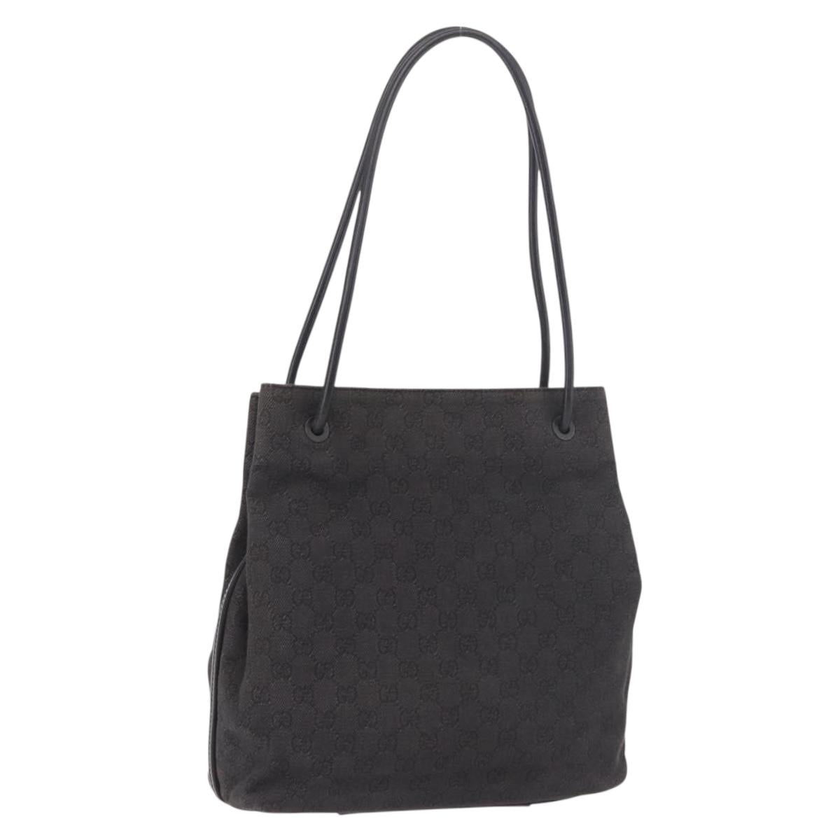 GUCCI GG Canvas Shoulder Bag Black 101341 Auth ka5097