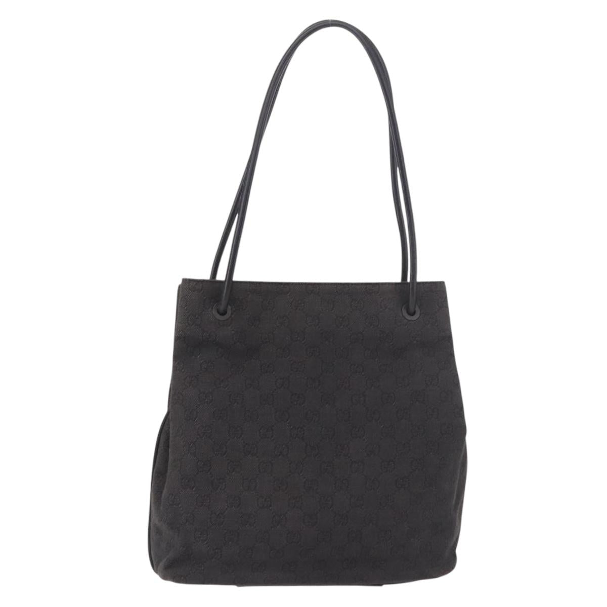 GUCCI GG Canvas Shoulder Bag Black 101341 Auth ka5097