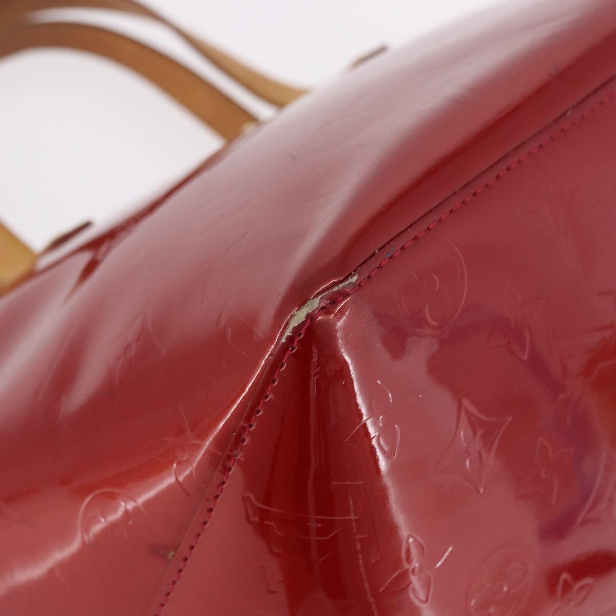 LOUIS VUITTON Vernis Bellevue PM Hand Bag Pomme D'amour M93583 LV Auth ka5098