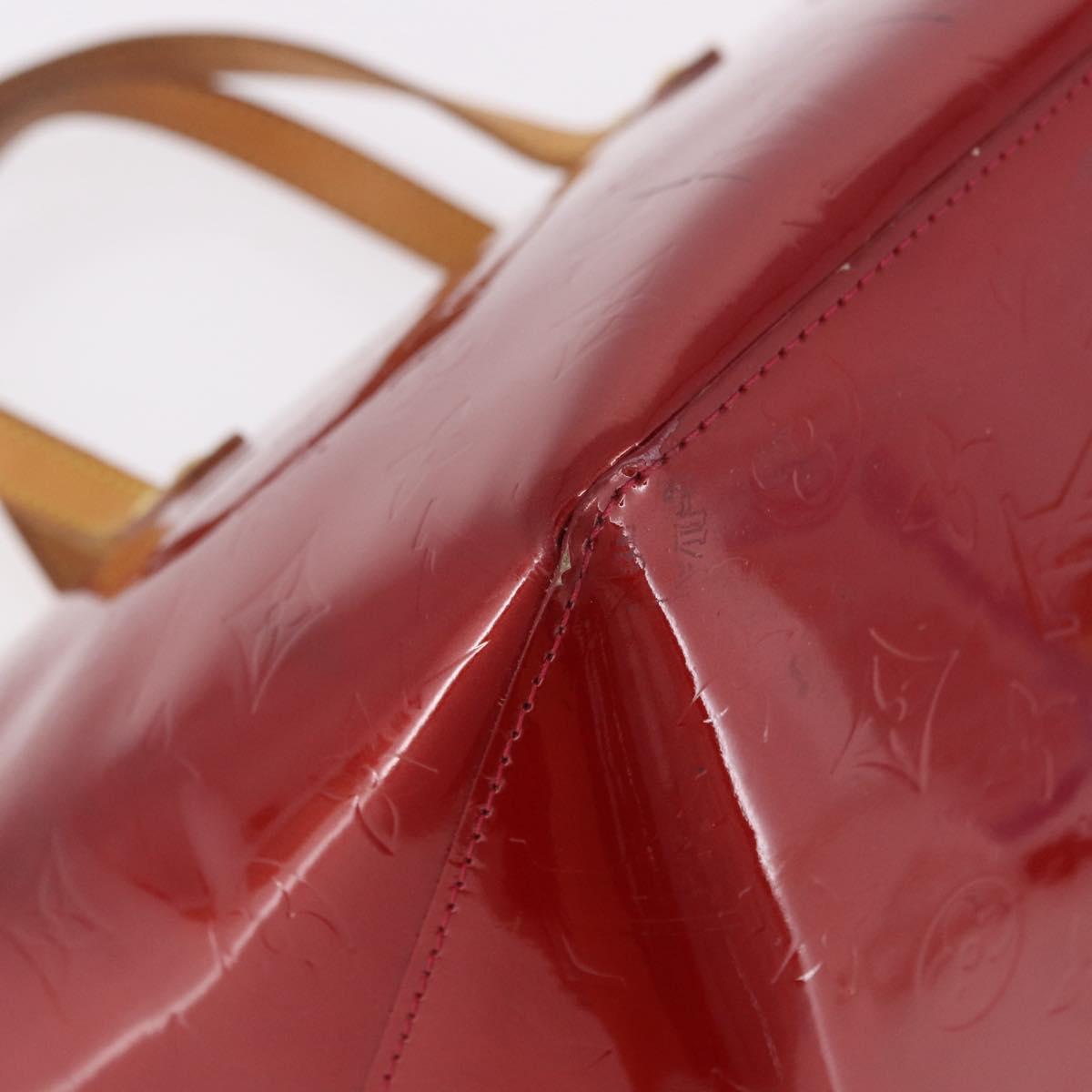 LOUIS VUITTON Vernis Bellevue PM Hand Bag Pomme D'amour M93583 LV Auth ka5098