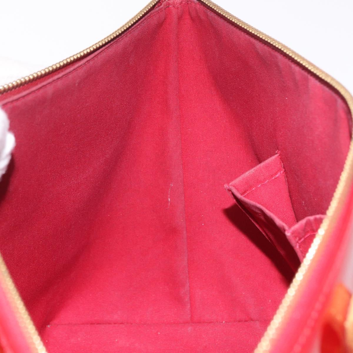 LOUIS VUITTON Vernis Bellevue PM Hand Bag Pomme D'amour M93583 LV Auth ka5098