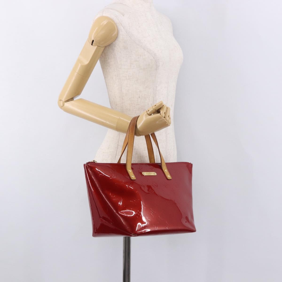 LOUIS VUITTON Vernis Bellevue PM Hand Bag Pomme D'amour M93583 LV Auth ka5098