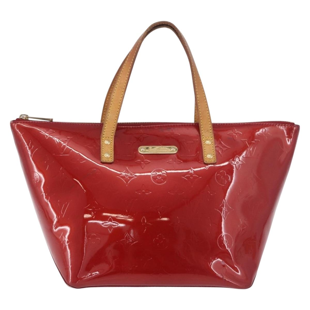 LOUIS VUITTON Vernis Bellevue PM Hand Bag Pomme D'amour M93583 LV Auth ka5098
