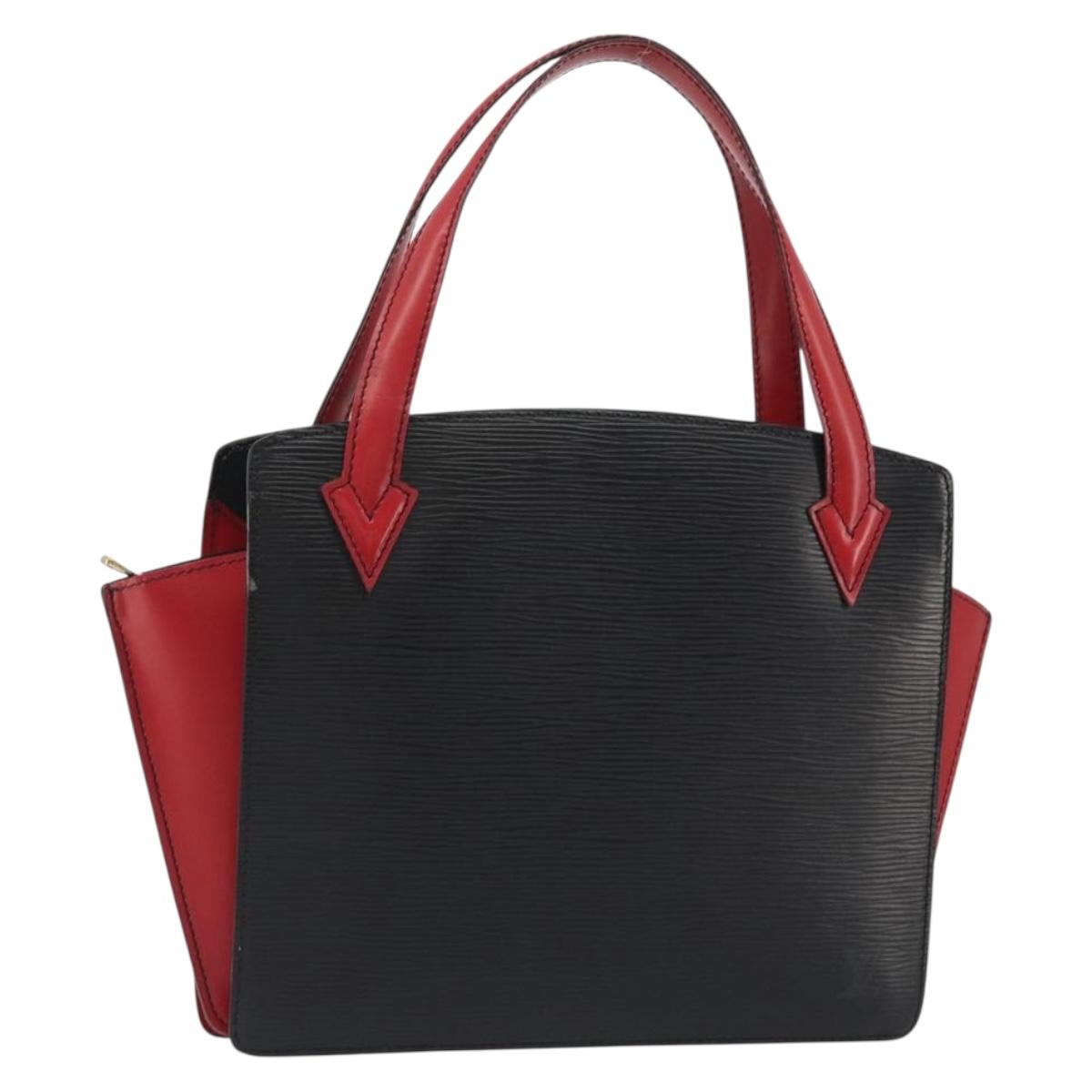 LOUIS VUITTON Epi Varenne Hand Bag Black Red M52387 LV Auth ka5103