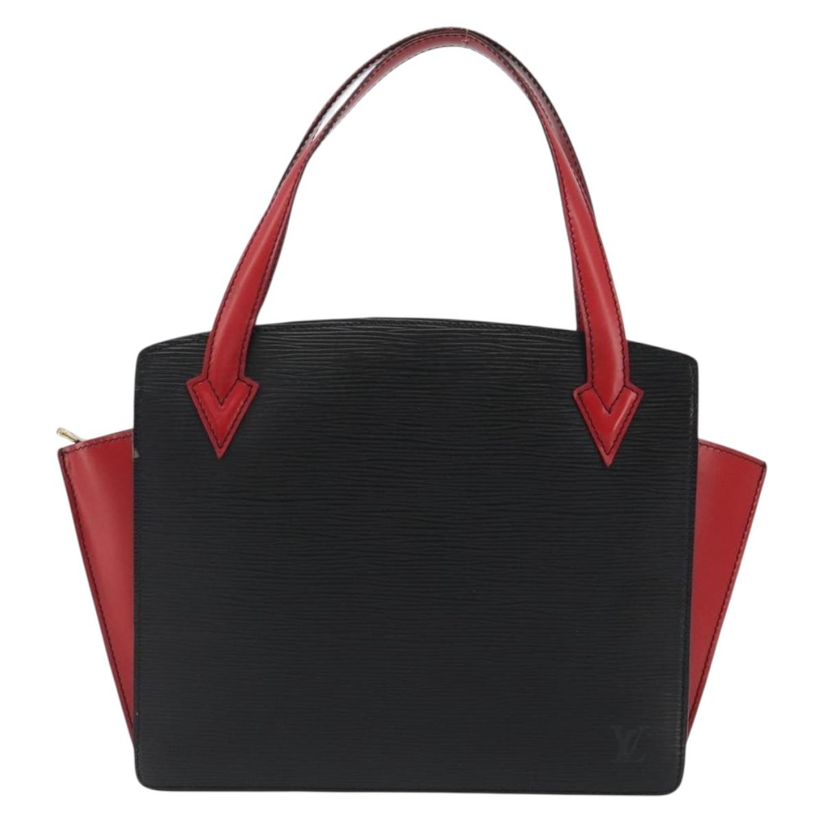 LOUIS VUITTON Epi Varenne Hand Bag Black Red M52387 LV Auth ka5103