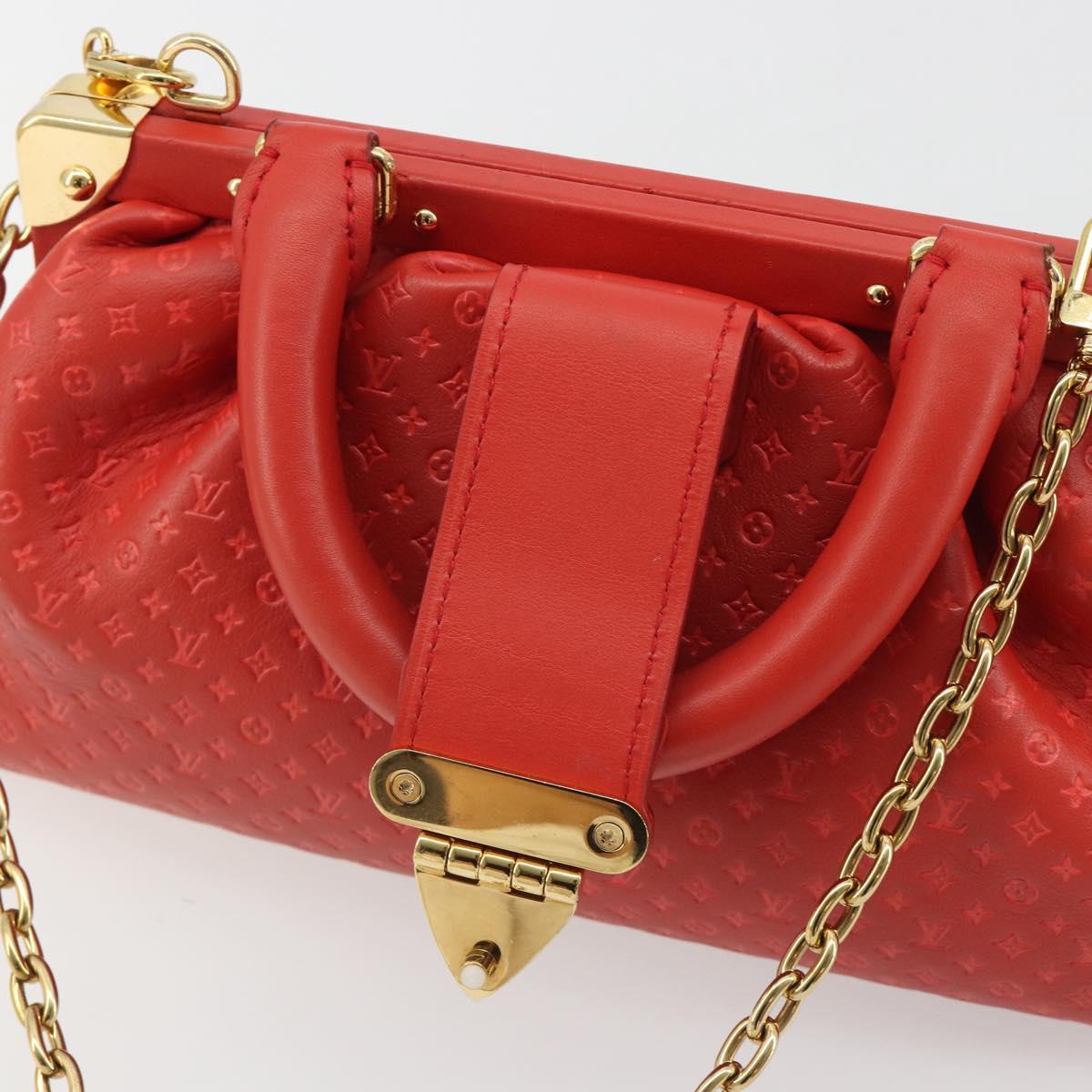 LOUIS VUITTON Nanogram Monogram Clutch Hand Bag Red M22327 LV Auth ka5104SM