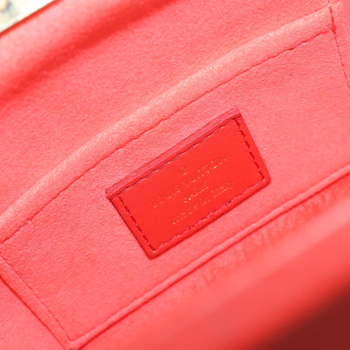 LOUIS VUITTON Nanogram Monogram Clutch Hand Bag Red M22327 LV Auth ka5104SM