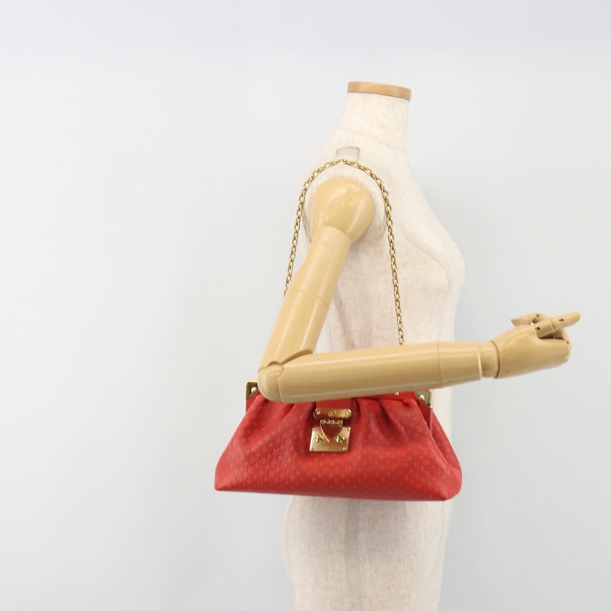 LOUIS VUITTON Nanogram Monogram Clutch Hand Bag Red M22327 LV Auth ka5104SM