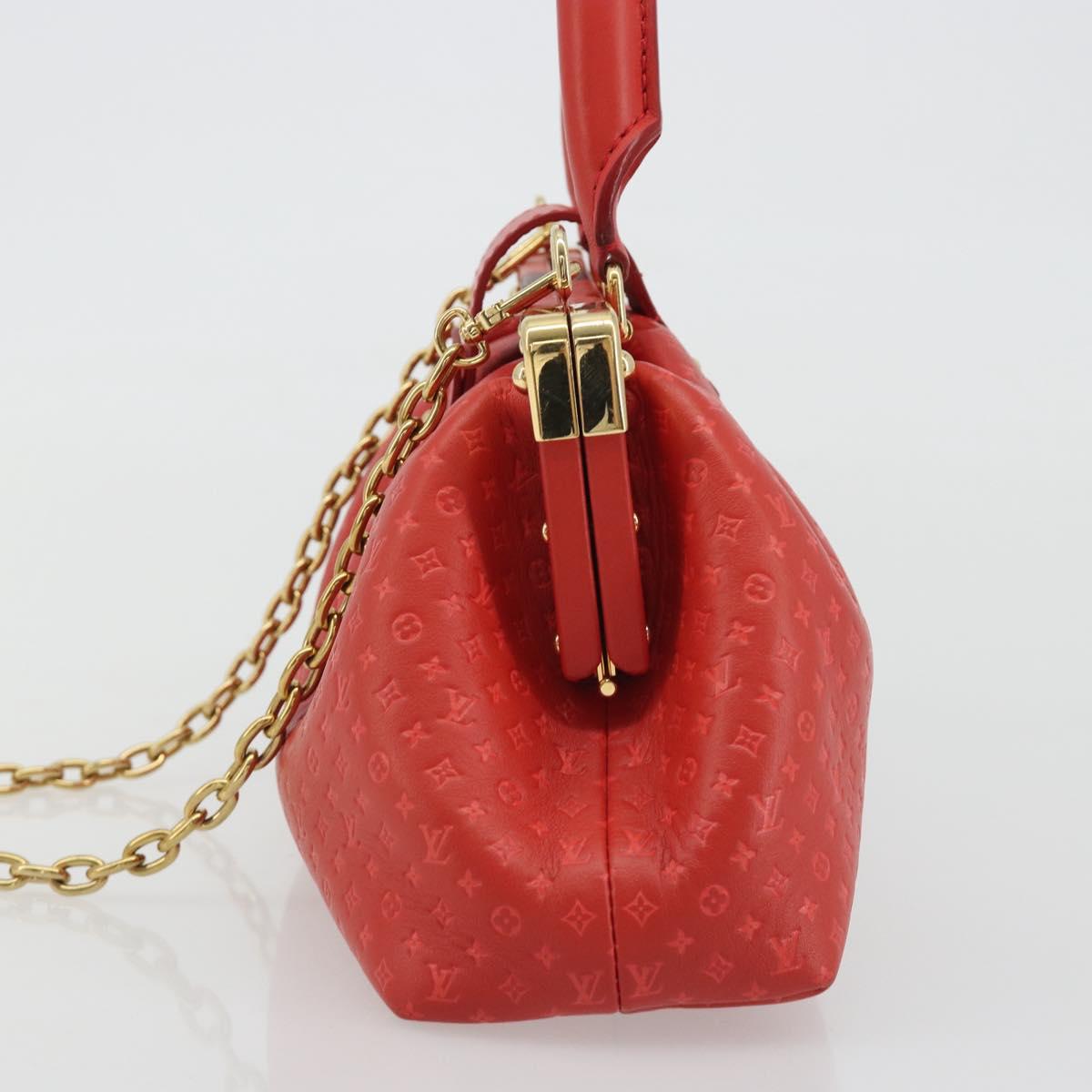 LOUIS VUITTON Nanogram Monogram Clutch Hand Bag Red M22327 LV Auth ka5104SM