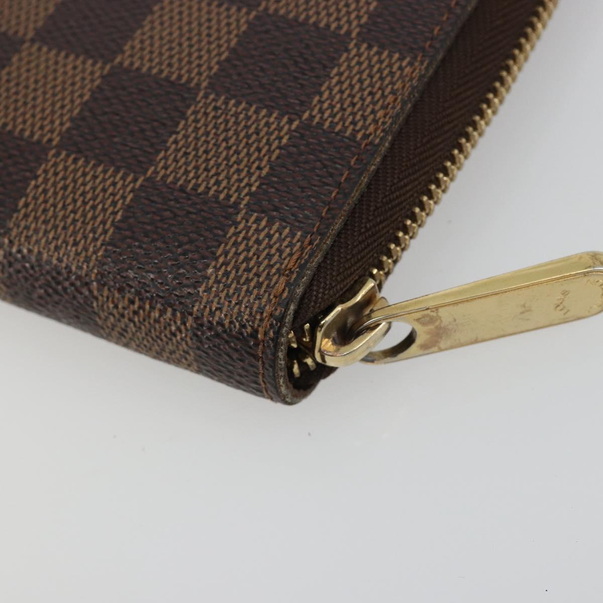 LOUIS VUITTON Damier Ebene Zippy Organizer Long Wallet N60003 LV Auth ka5107A