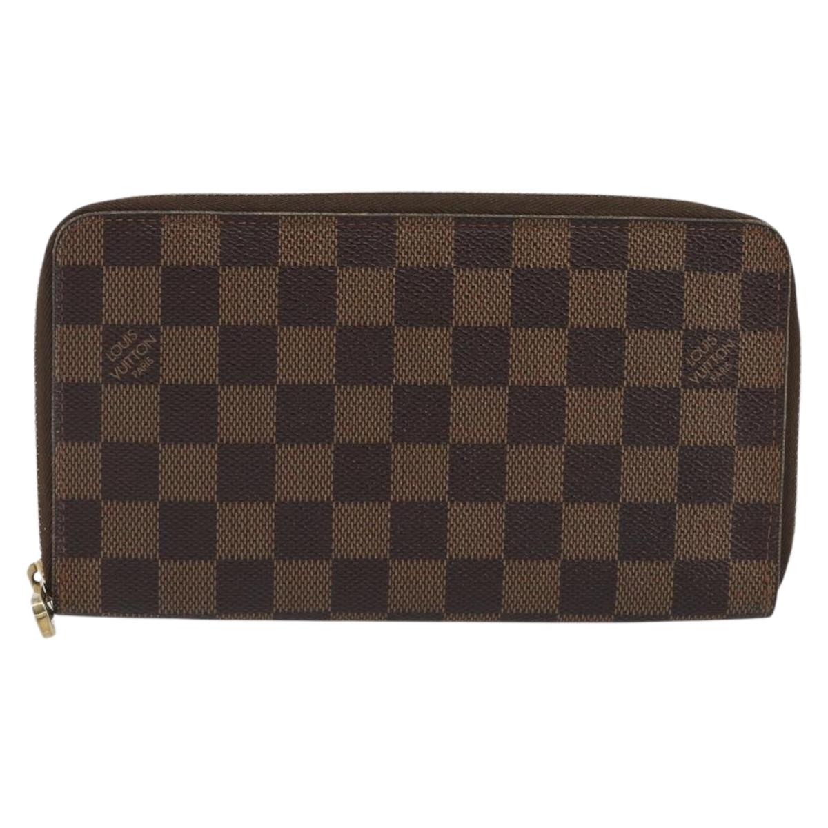 LOUIS VUITTON Damier Ebene Zippy Organizer Long Wallet N60003 LV Auth ka5107A