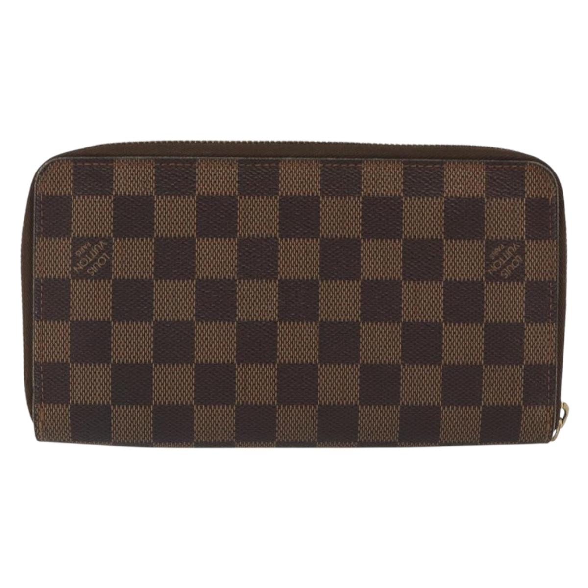 LOUIS VUITTON Damier Ebene Zippy Organizer Long Wallet N60003 LV Auth ka5107A