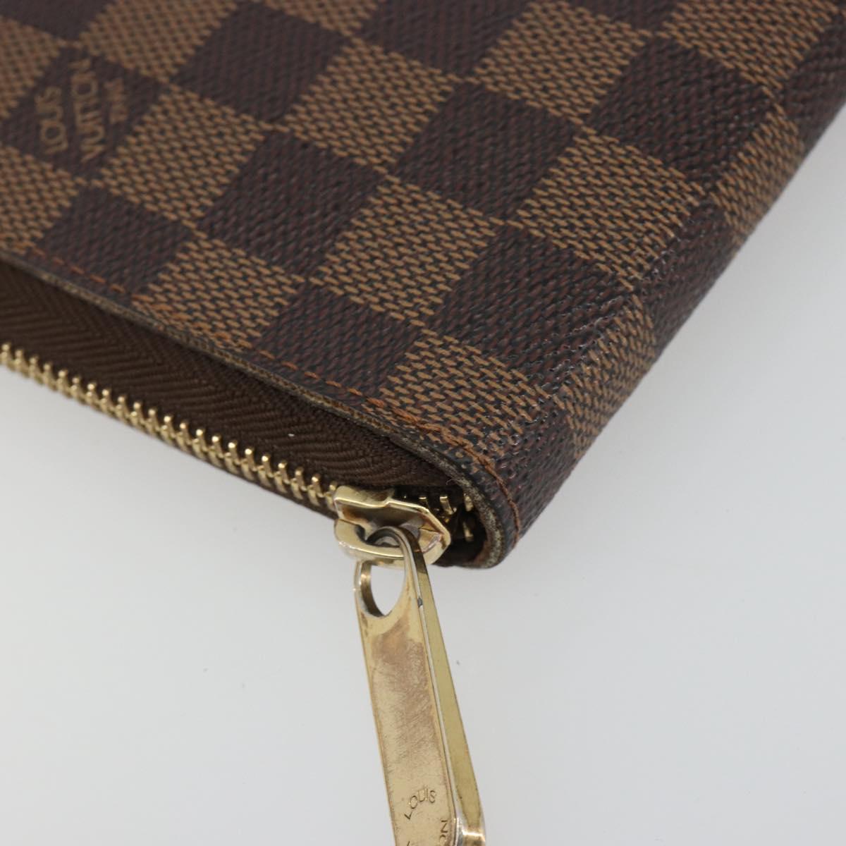 LOUIS VUITTON Damier Ebene Zippy Organizer Long Wallet N60003 LV Auth ka5107A