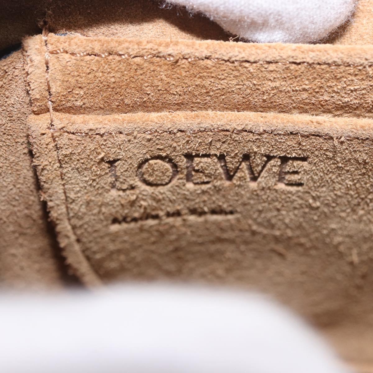 LOEWE Anagram Shoulder Bag Leather Blue Auth ka5108A