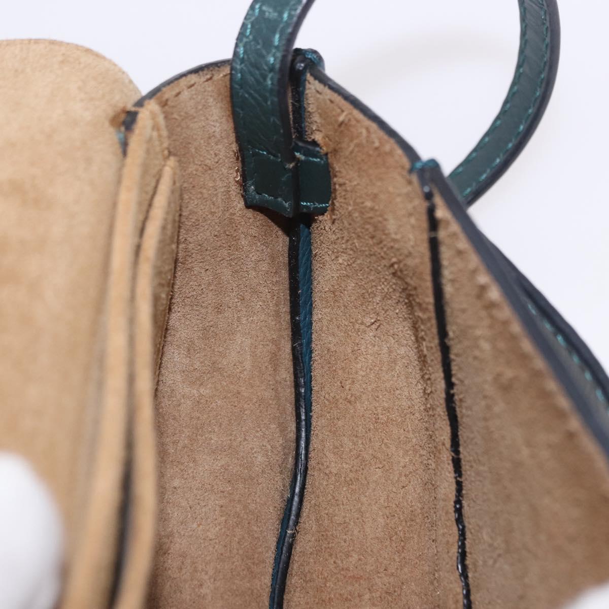 LOEWE Anagram Shoulder Bag Leather Blue Auth ka5108A