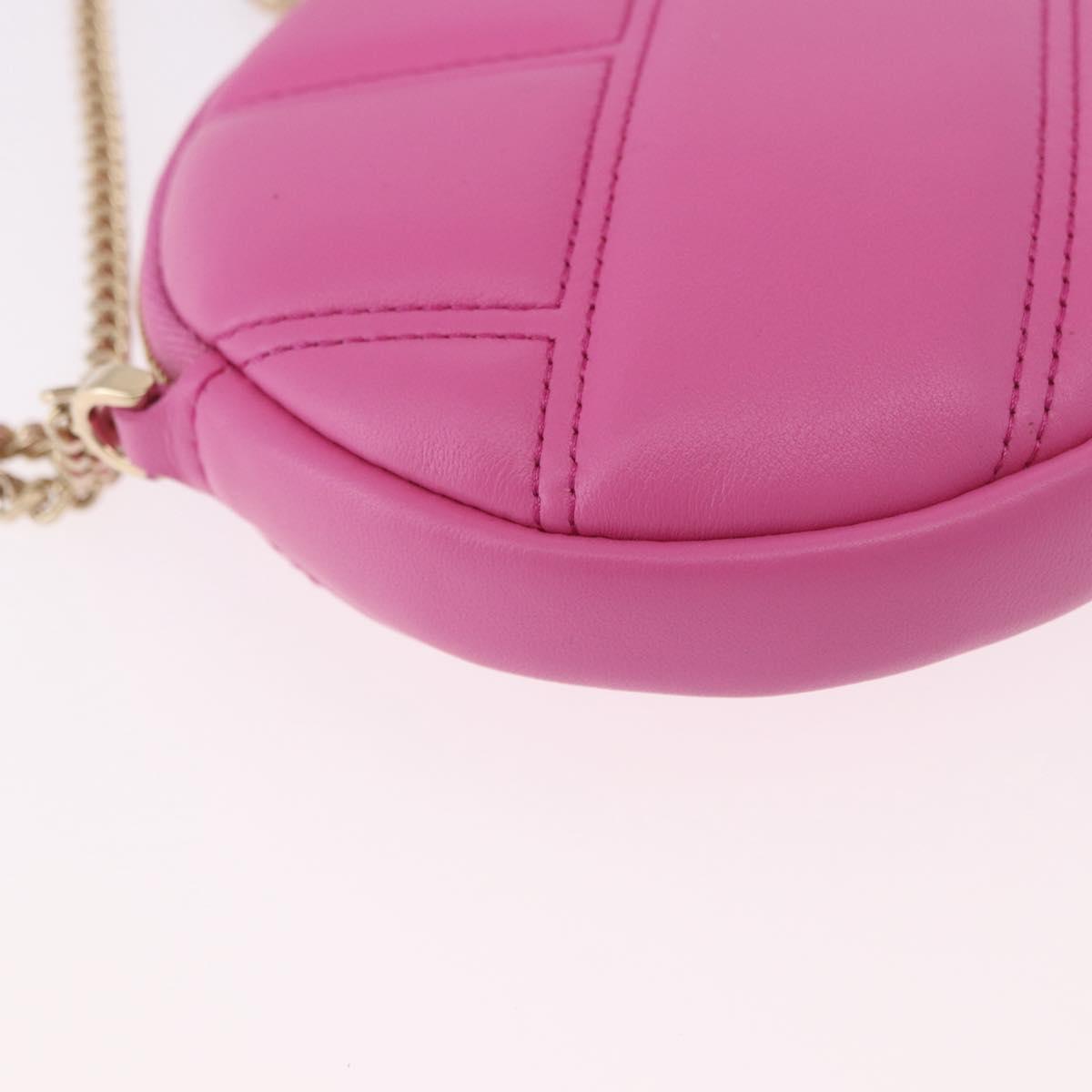 BVLGARI Shoulder Bag Leather Pink Gold Auth ka5109M