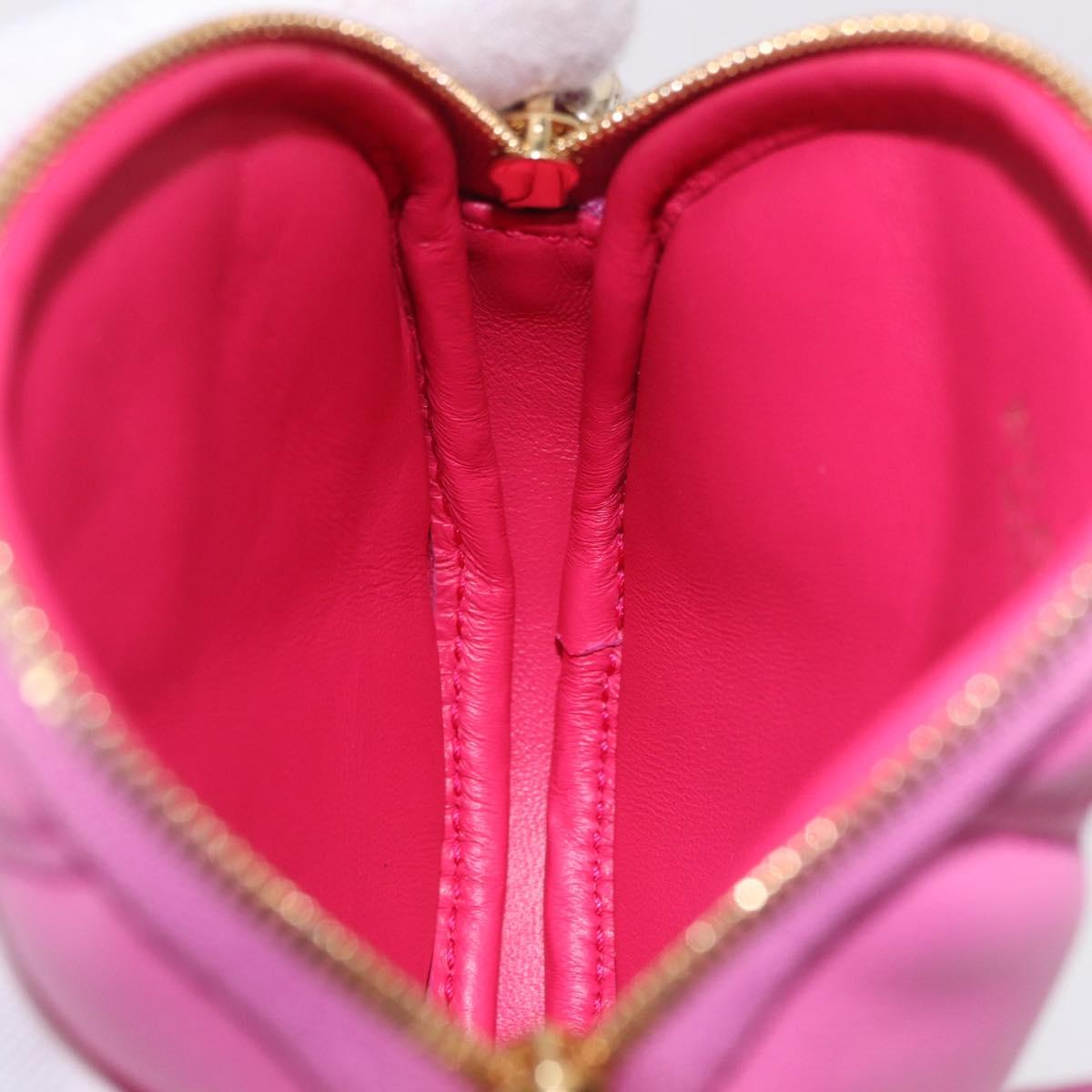 BVLGARI Shoulder Bag Leather Pink Gold Auth ka5109M