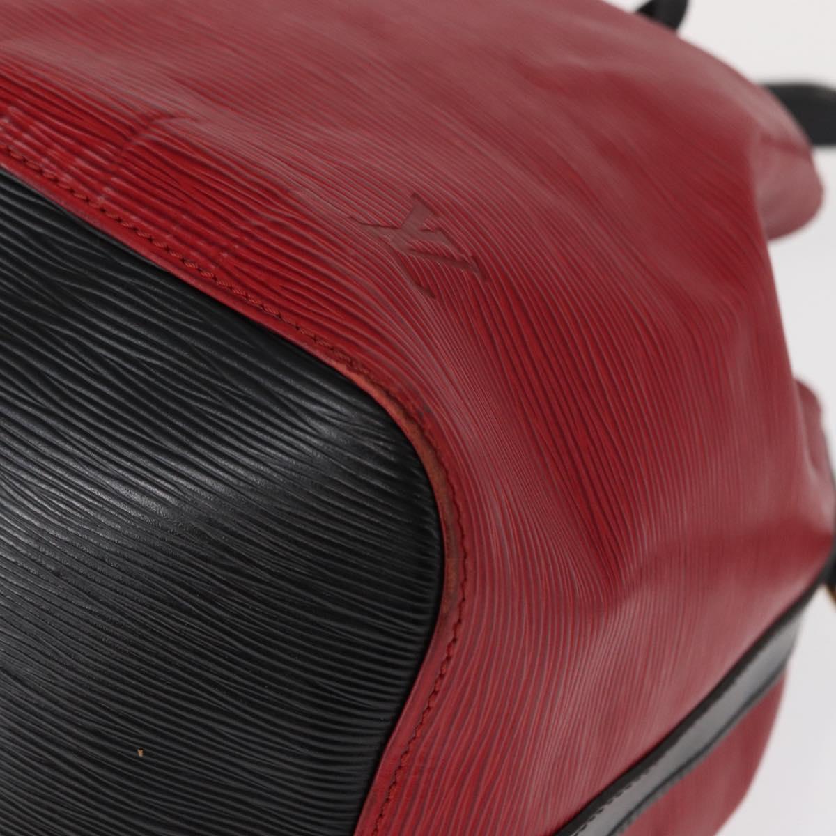 LOUIS VUITTON Epi Petit Noe Shoulder Bag Bicolor Black Red M44017 LV Auth ka511