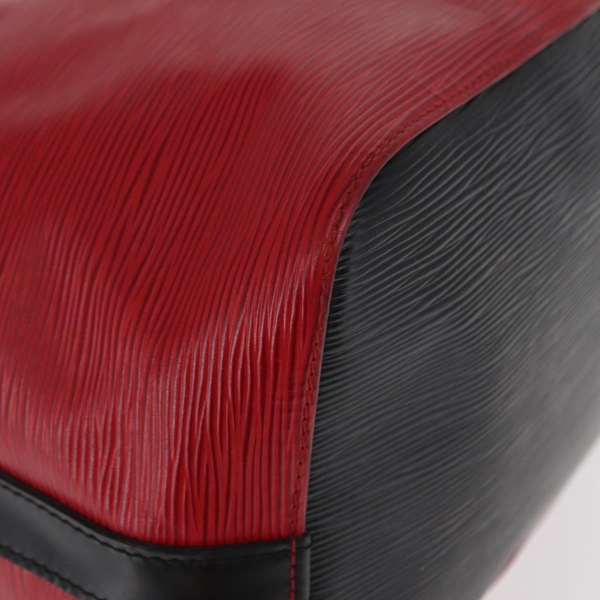 LOUIS VUITTON Epi Petit Noe Shoulder Bag Bicolor Black Red M44017 LV Auth ka511