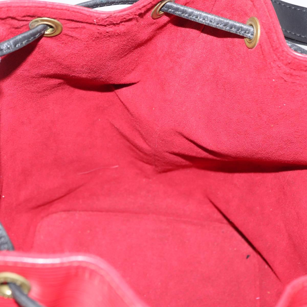 LOUIS VUITTON Epi Petit Noe Shoulder Bag Bicolor Black Red M44017 LV Auth ka511