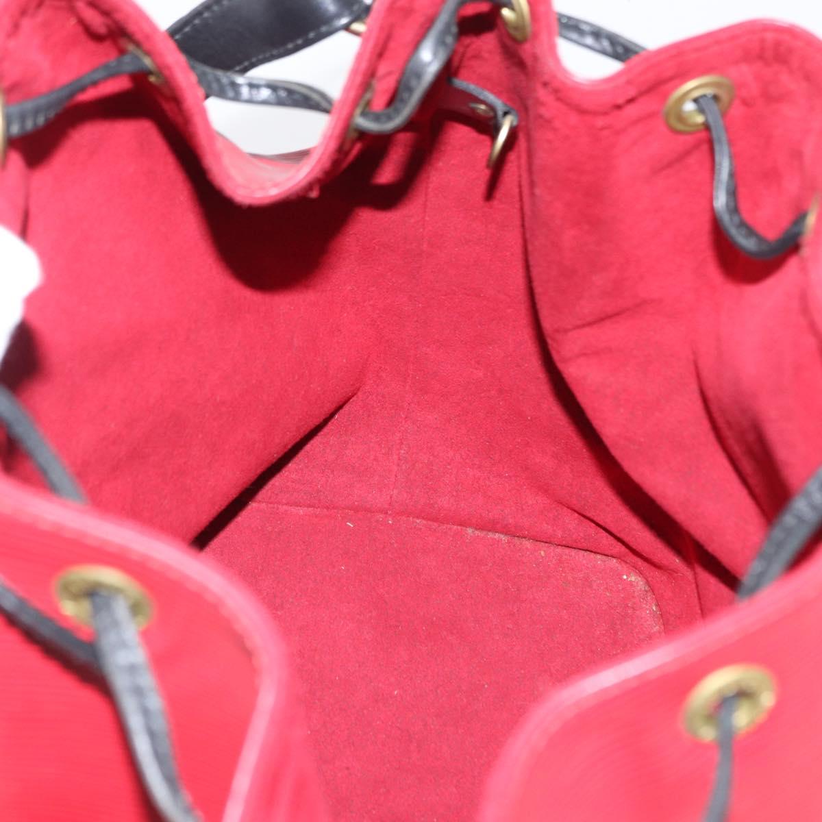 LOUIS VUITTON Epi Petit Noe Shoulder Bag Bicolor Black Red M44017 LV Auth ka511