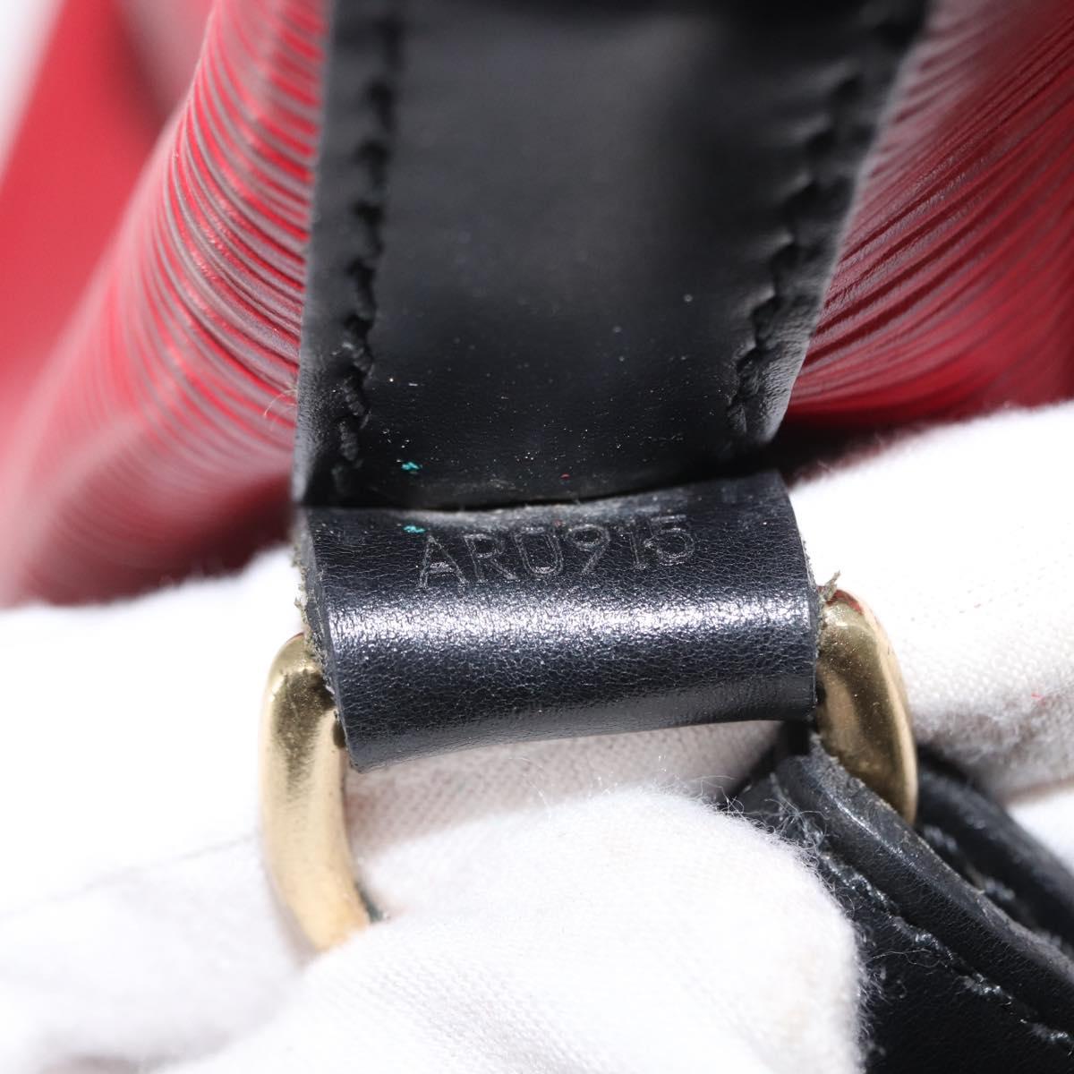 LOUIS VUITTON Epi Petit Noe Shoulder Bag Bicolor Black Red M44017 LV Auth ka511