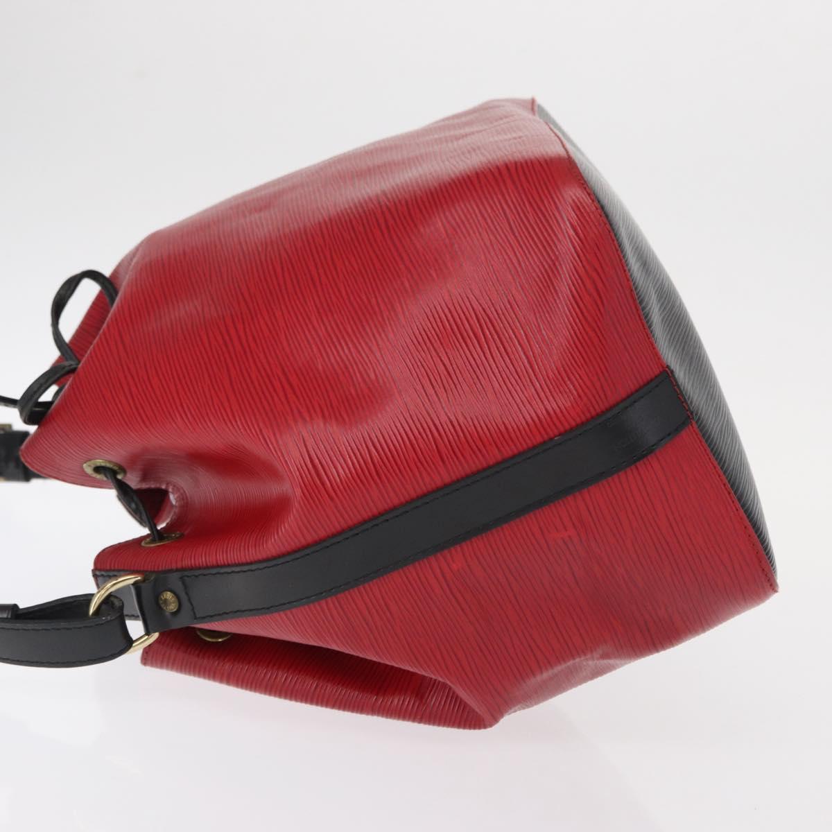 LOUIS VUITTON Epi Petit Noe Shoulder Bag Bicolor Black Red M44017 LV Auth ka511