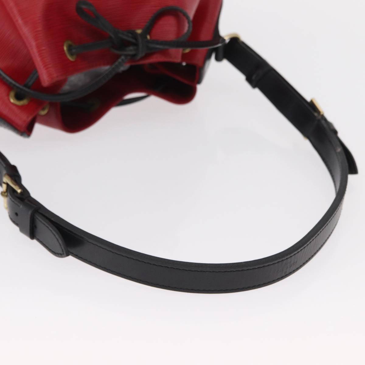LOUIS VUITTON Epi Petit Noe Shoulder Bag Bicolor Black Red M44017 LV Auth ka511
