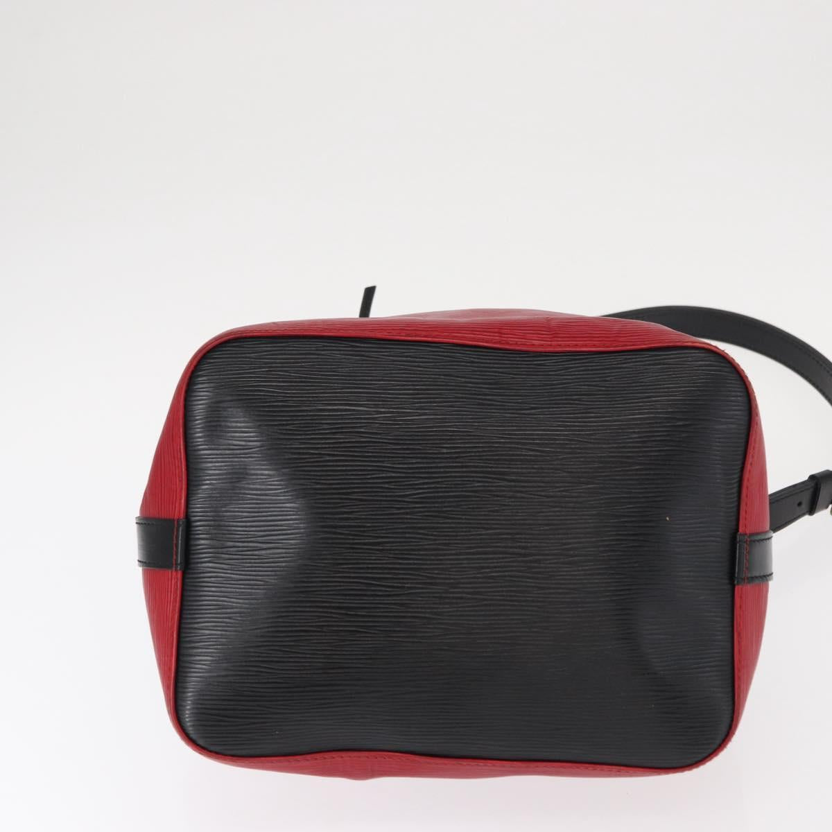 LOUIS VUITTON Epi Petit Noe Shoulder Bag Bicolor Black Red M44017 LV Auth ka511