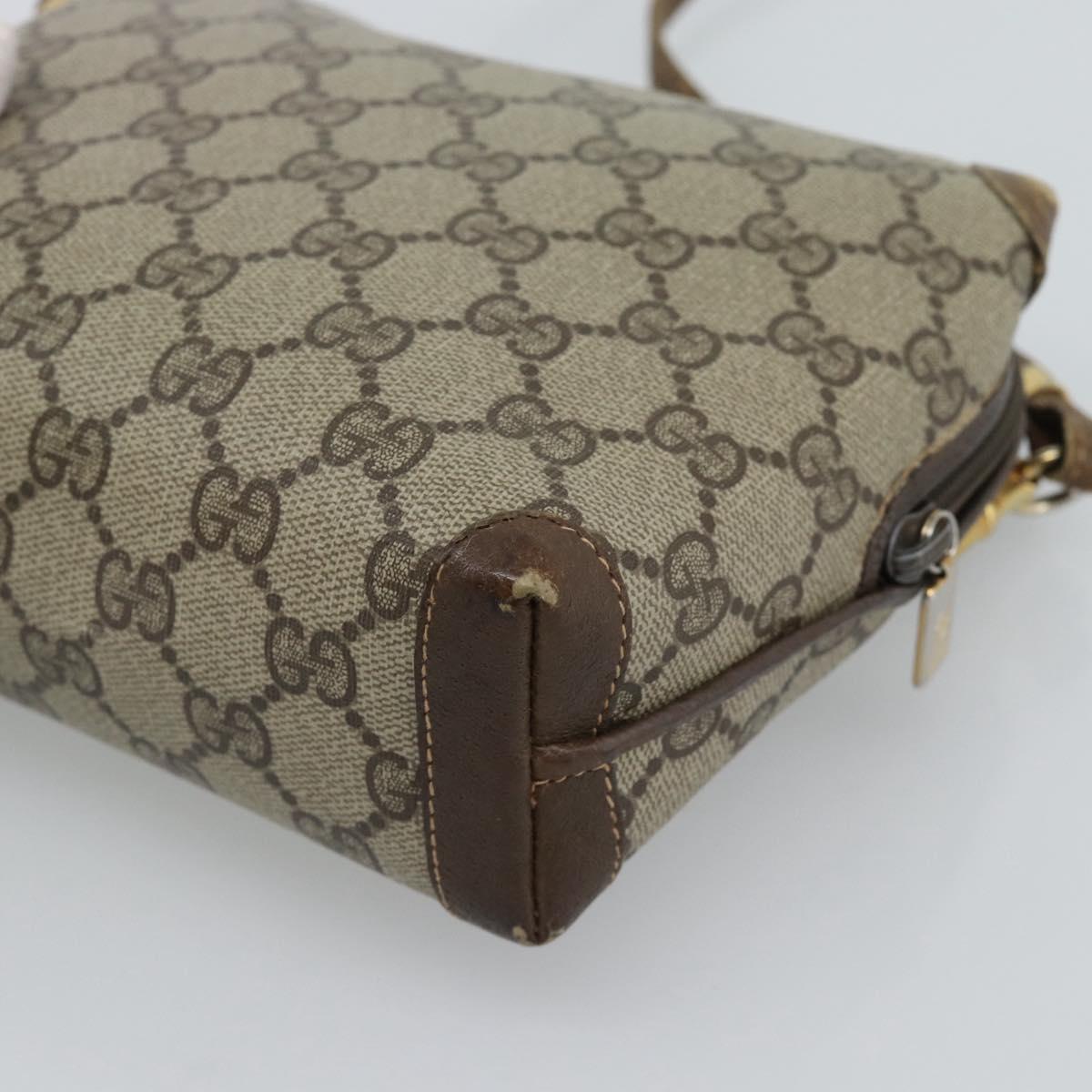 GUCCI GG Supreme Shoulder Bag PVC Leather Beige Gold 007 39 4916 Auth ka5111
