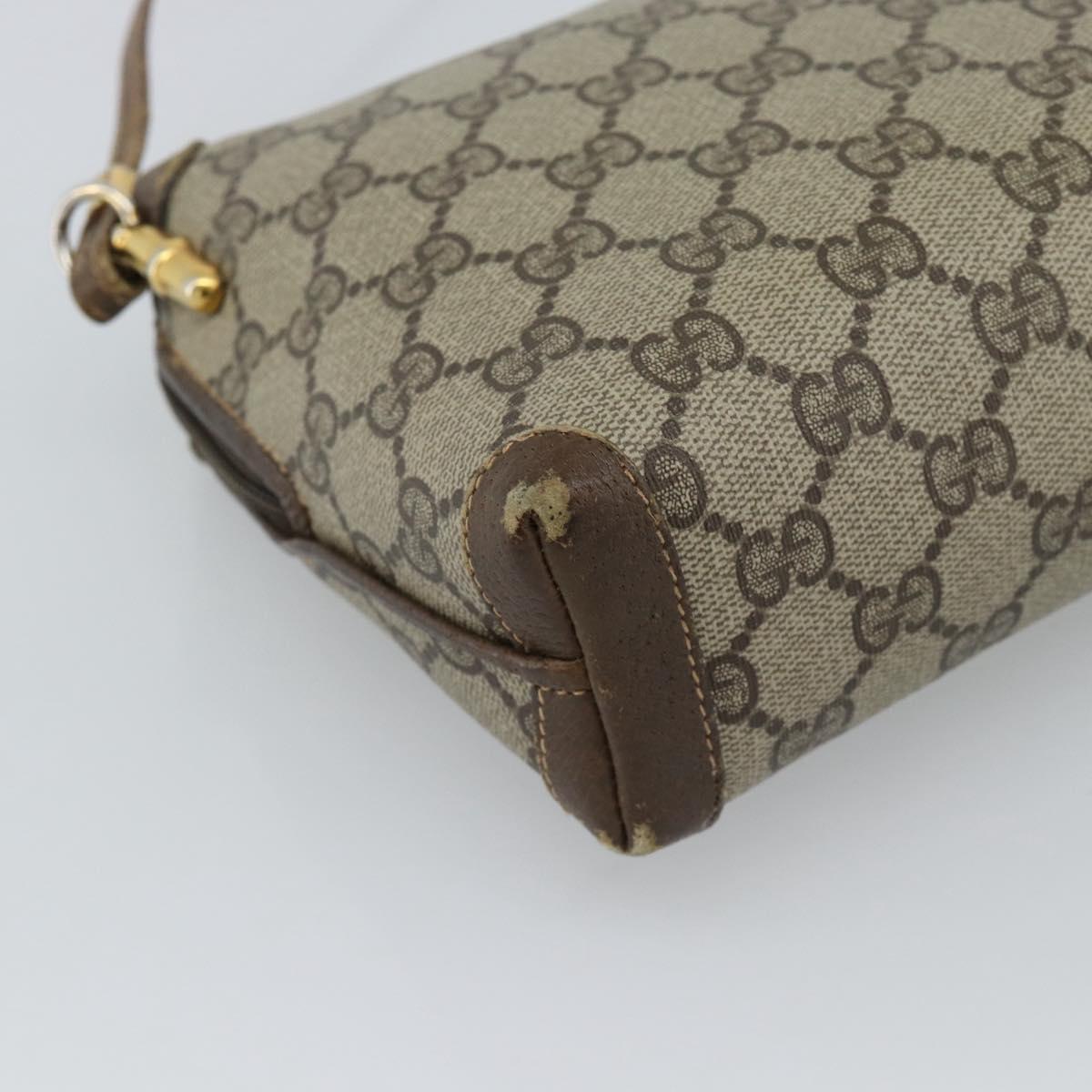 GUCCI GG Supreme Shoulder Bag PVC Leather Beige Gold 007 39 4916 Auth ka5111