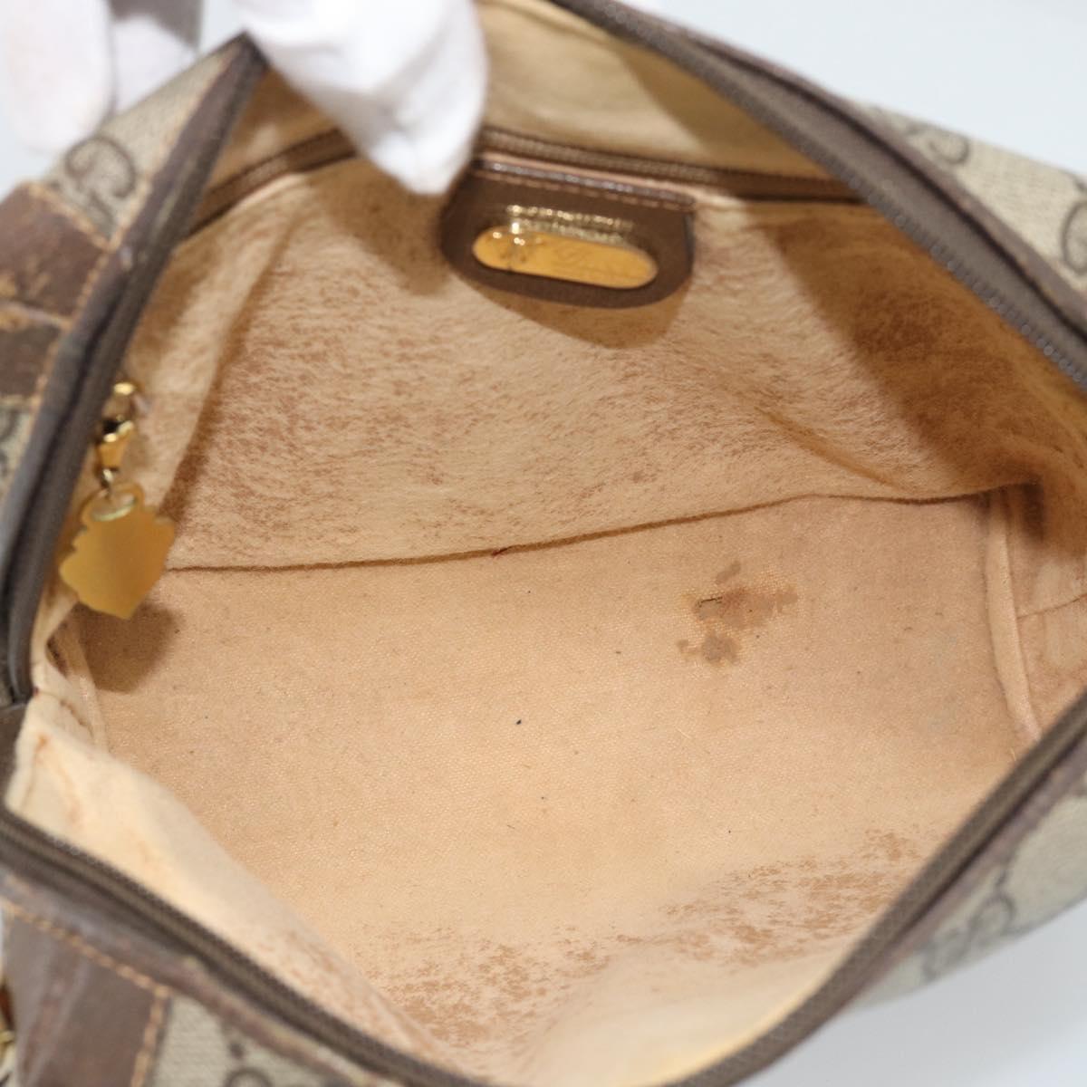 GUCCI GG Supreme Shoulder Bag PVC Leather Beige Gold 007 39 4916 Auth ka5111