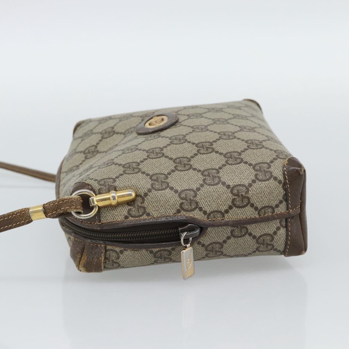 GUCCI GG Supreme Shoulder Bag PVC Leather Beige Gold 007 39 4916 Auth ka5111