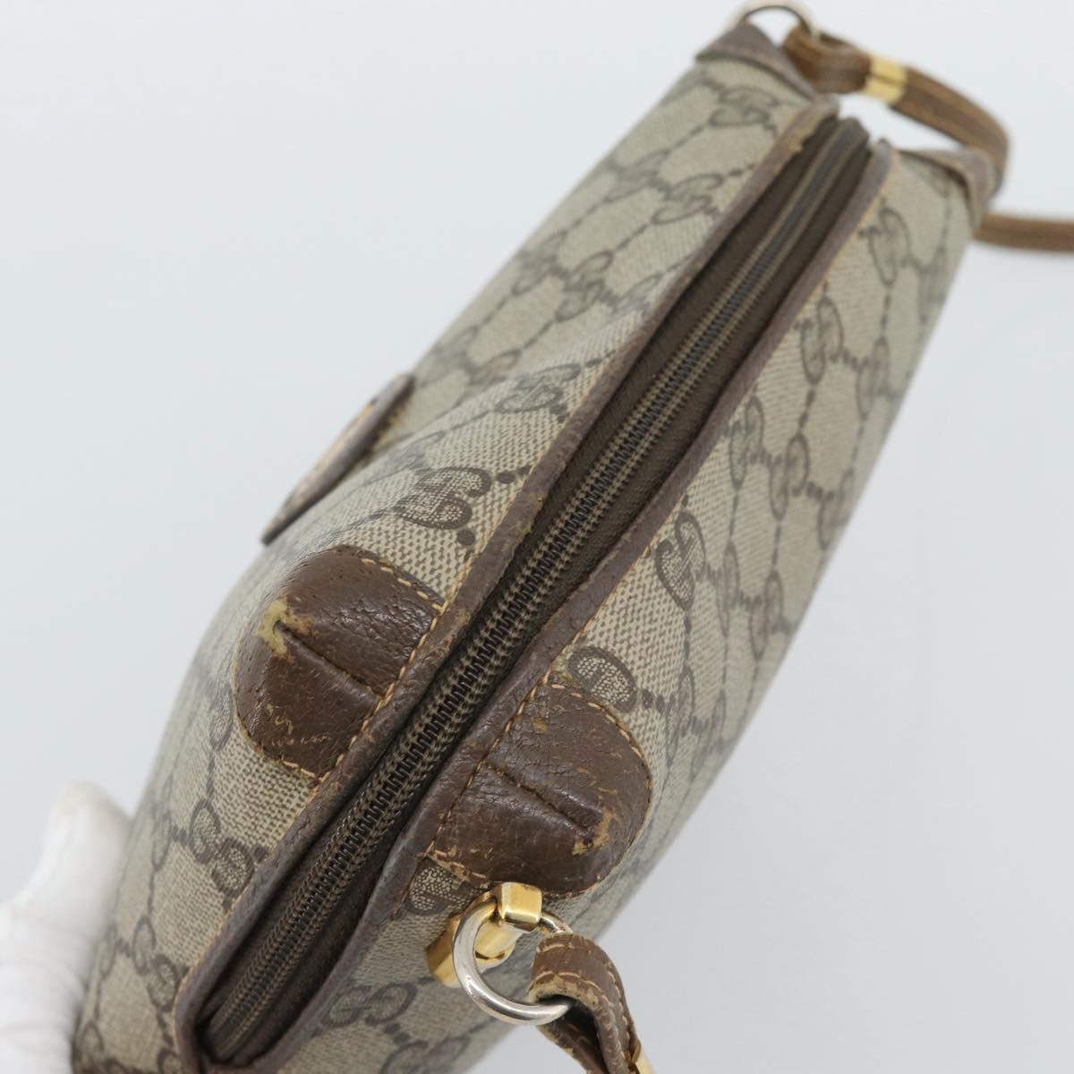 GUCCI GG Supreme Shoulder Bag PVC Leather Beige Gold 007 39 4916 Auth ka5111