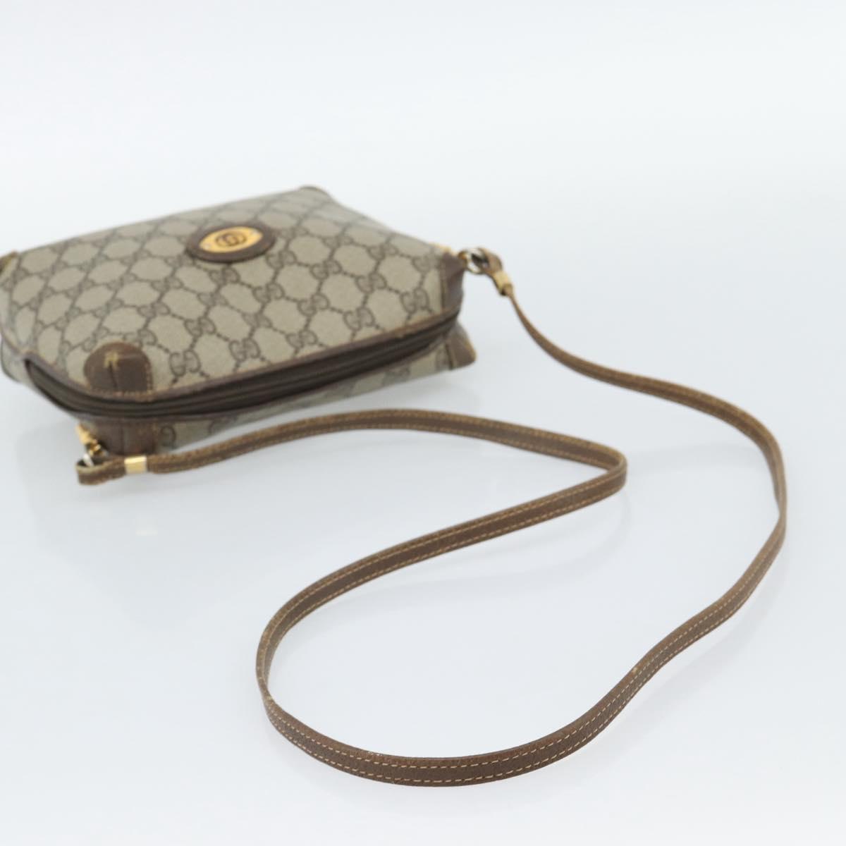 GUCCI GG Supreme Shoulder Bag PVC Leather Beige Gold 007 39 4916 Auth ka5111