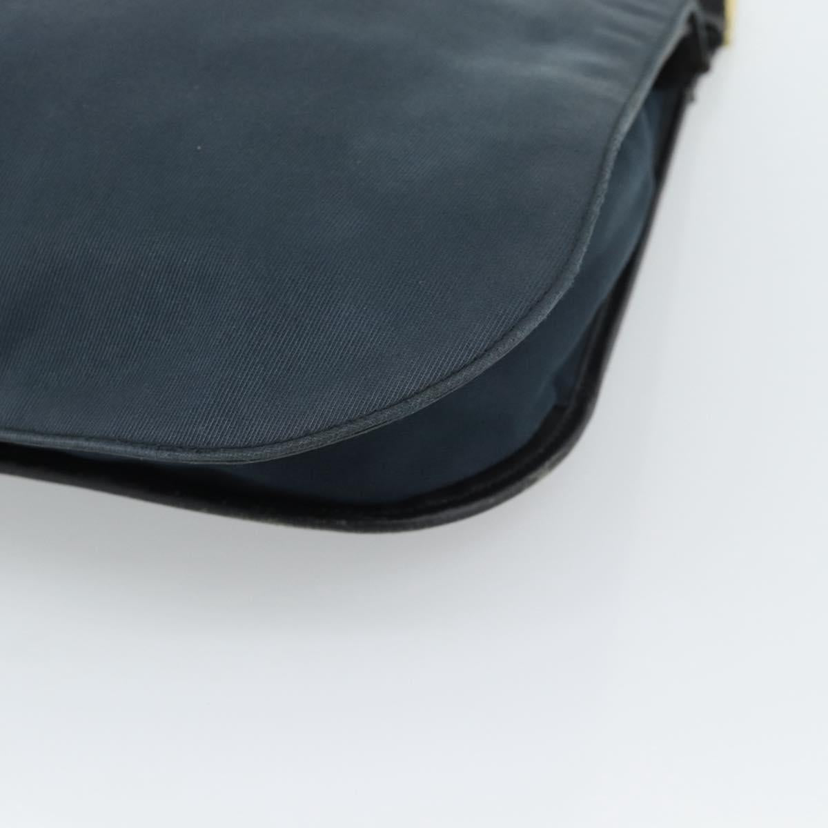 GUCCI Shoulder Bag Canvas Navy Gold 90669 Auth ka5112