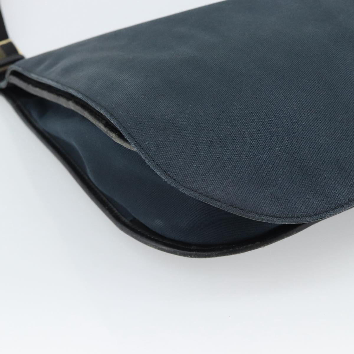 GUCCI Shoulder Bag Canvas Navy Gold 90669 Auth ka5112