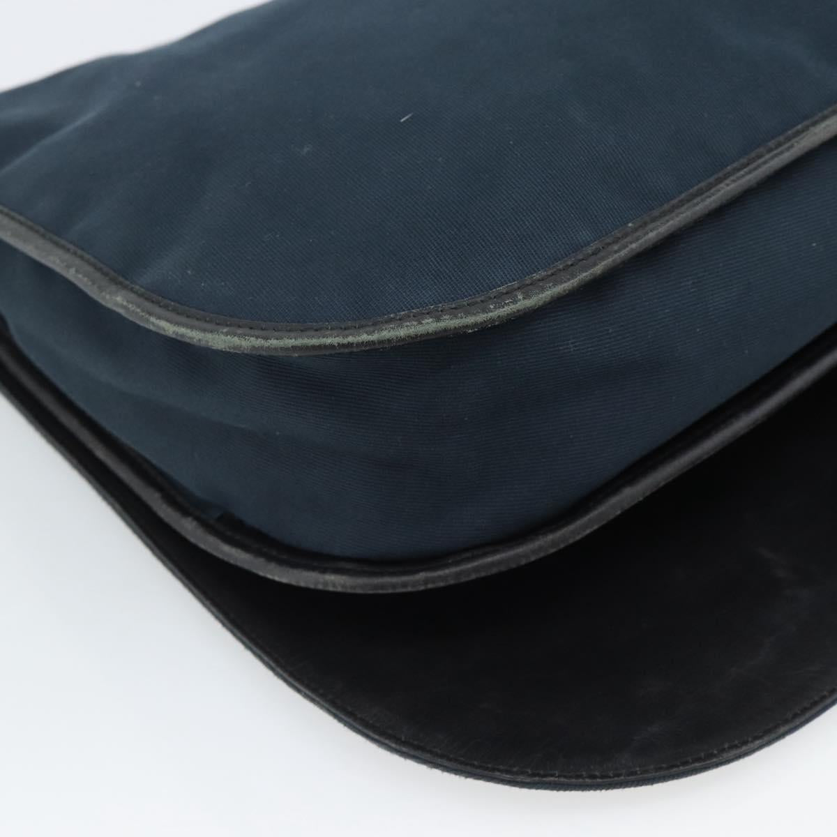 GUCCI Shoulder Bag Canvas Navy Gold 90669 Auth ka5112