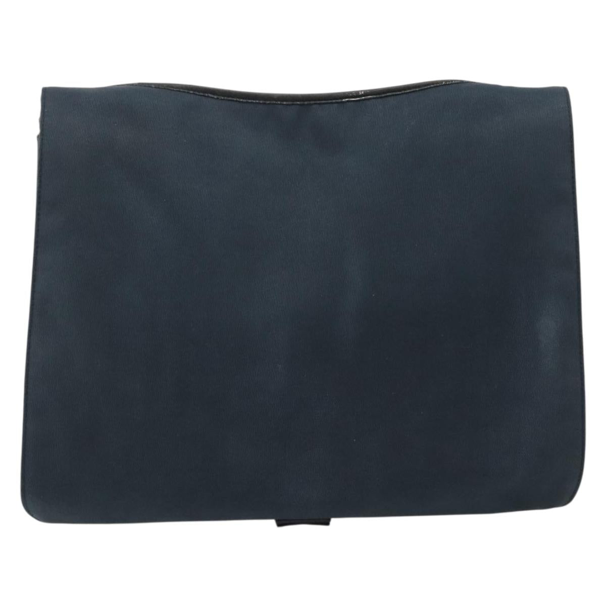 GUCCI Shoulder Bag Canvas Navy Gold 90669 Auth ka5112