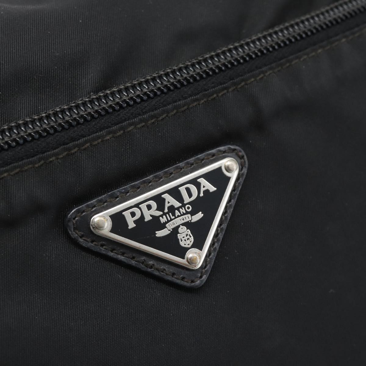 PRADA Nylon Shoulder Bag Black Silver Auth ka5115