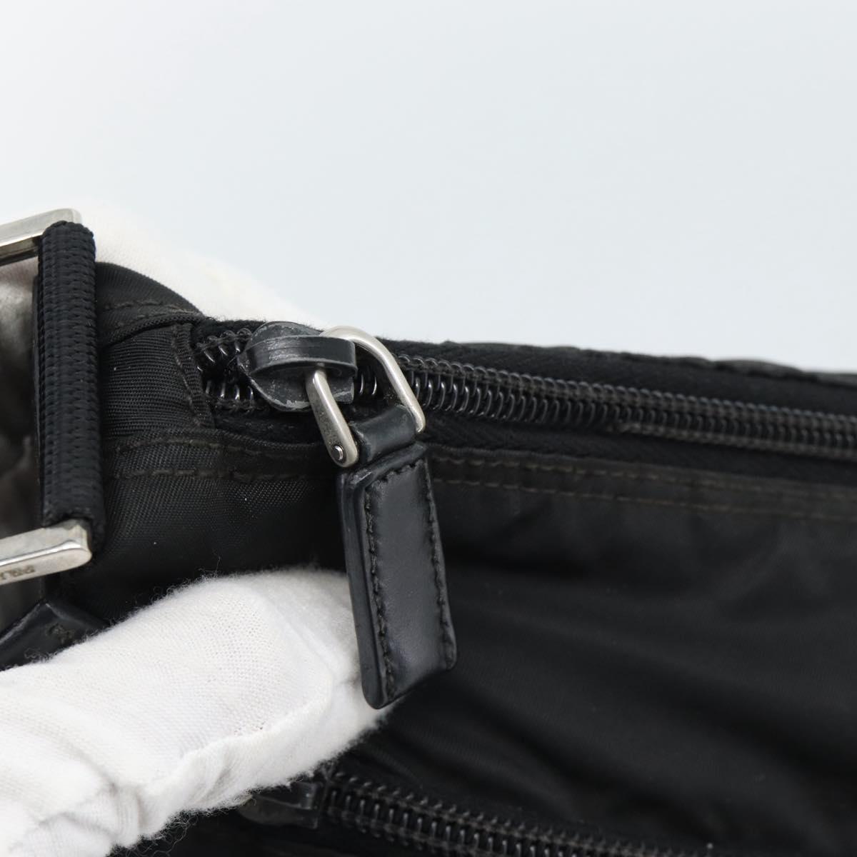 PRADA Nylon Shoulder Bag Black Silver Auth ka5115