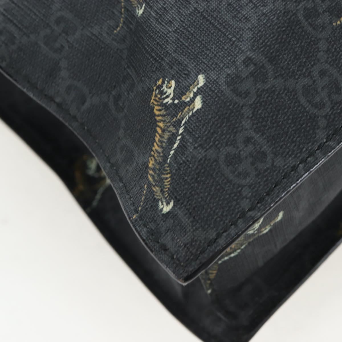 GUCCI GG Supreme Tote Bag PVC Leather Black 495559 Auth ka5117
