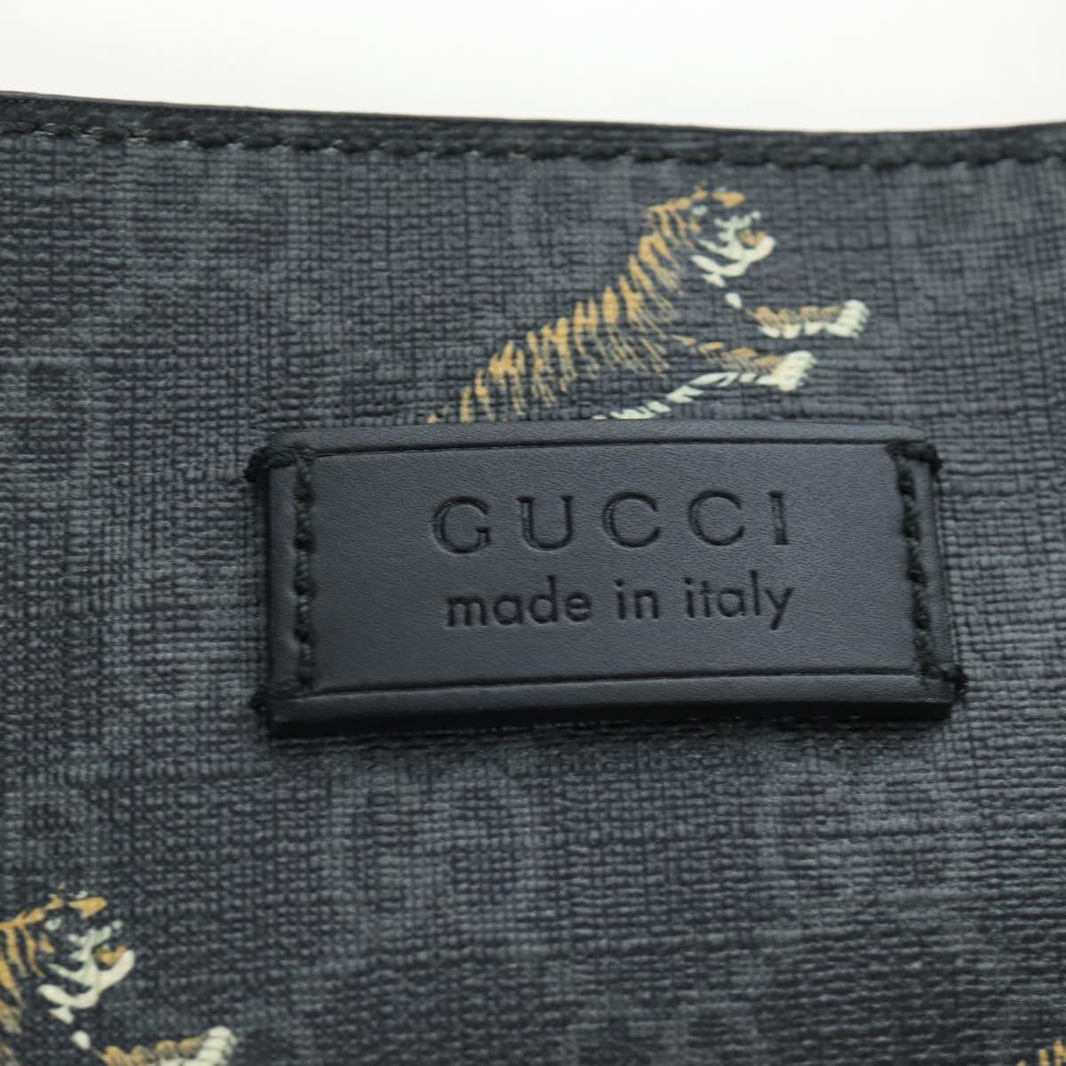 GUCCI GG Supreme Tote Bag PVC Leather Black 495559 Auth ka5117