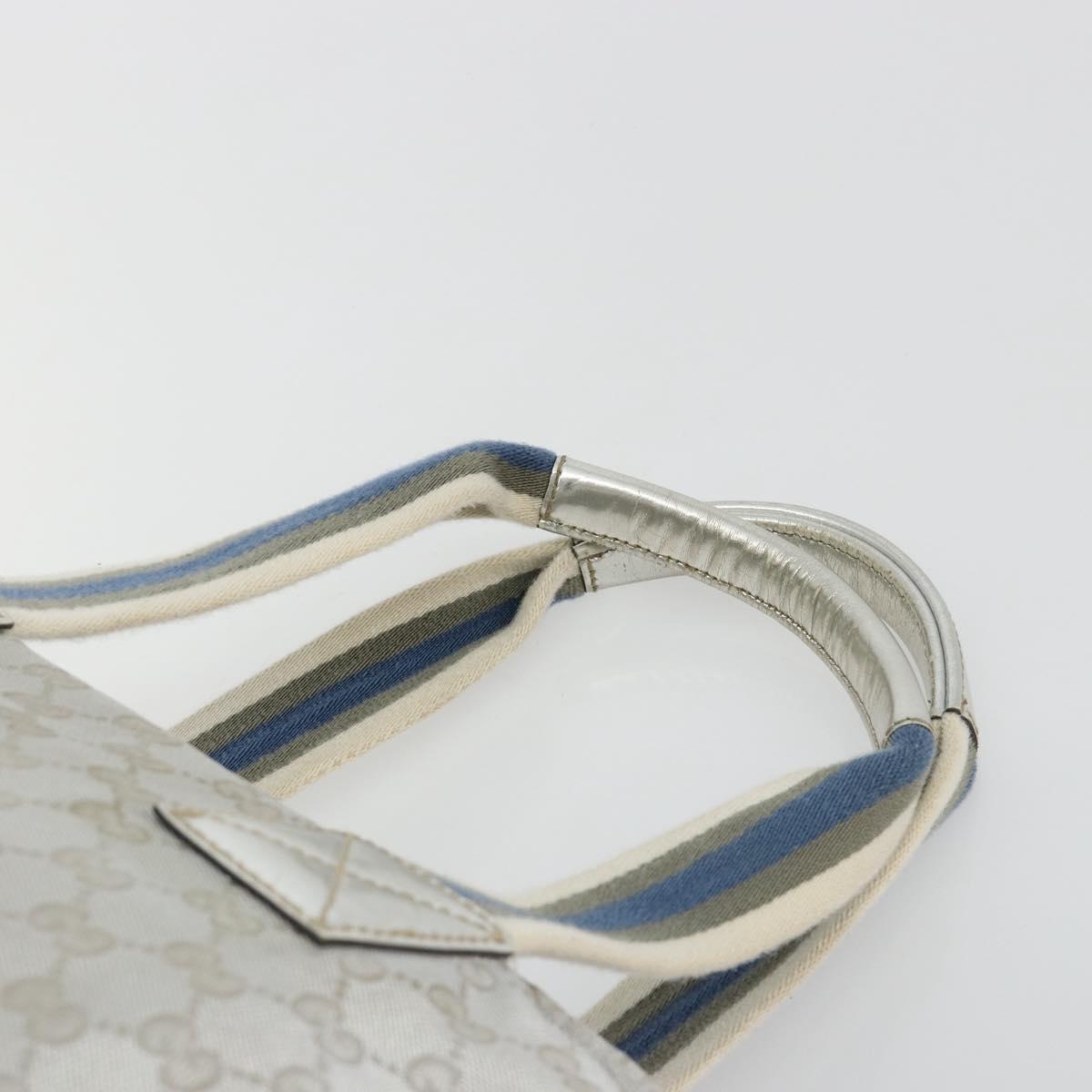 GUCCI GG Canvas Tote Bag Silver 131231 Auth ka5118